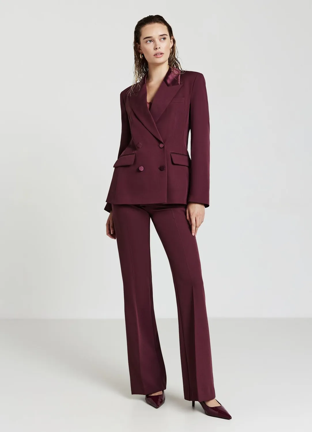 Calliope blazer double boutonnage femme satiné