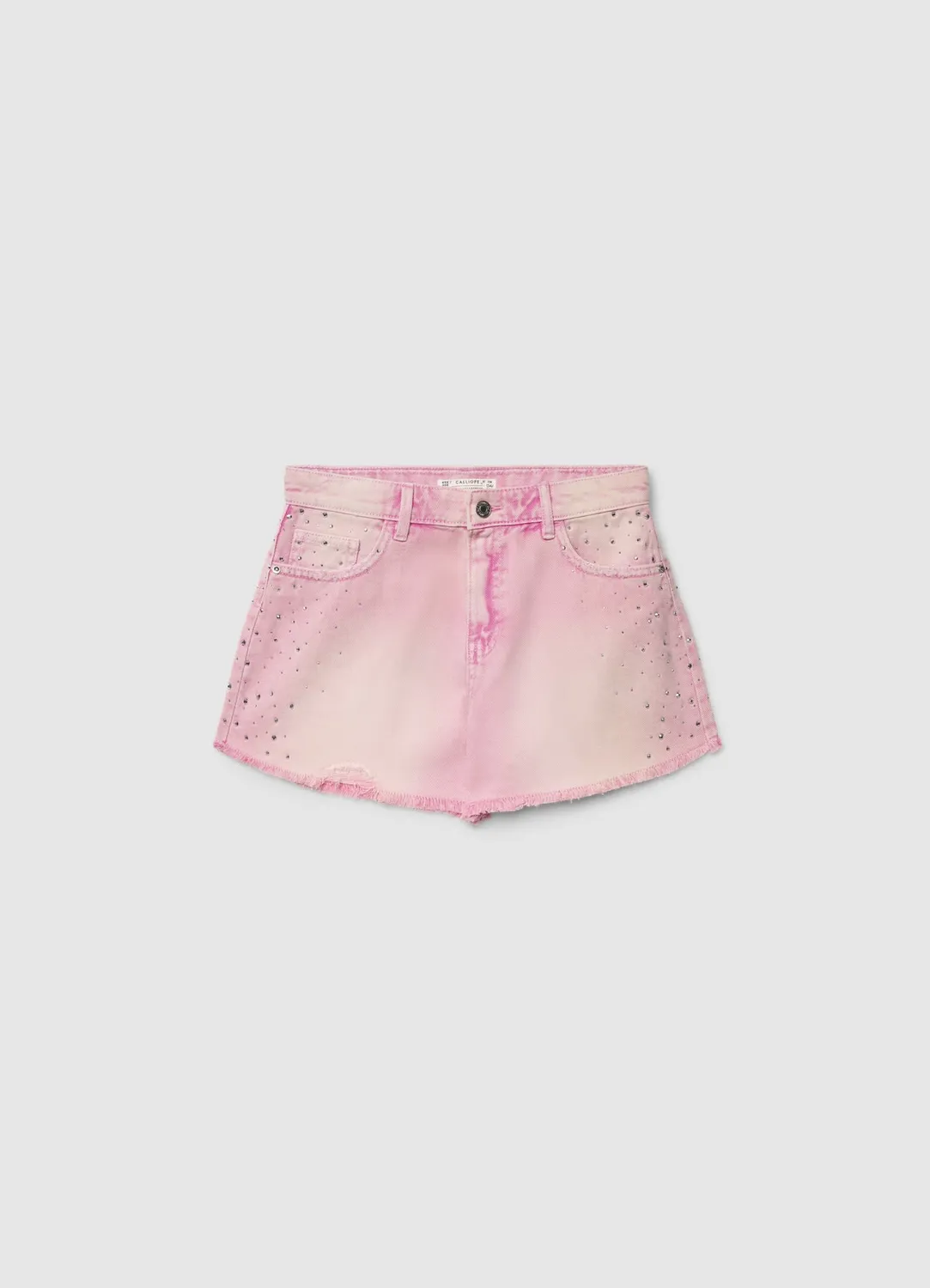 Calliope short jean fille strass délavé