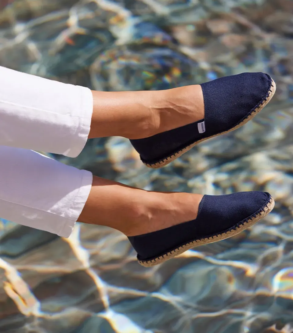 Cocorico espadrille femme marine coton jute