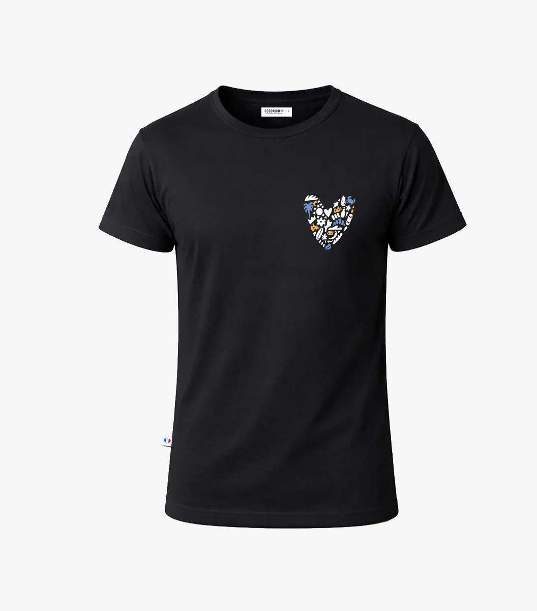 Cocorico Rêveur t-shirt pyjama homme noir coton