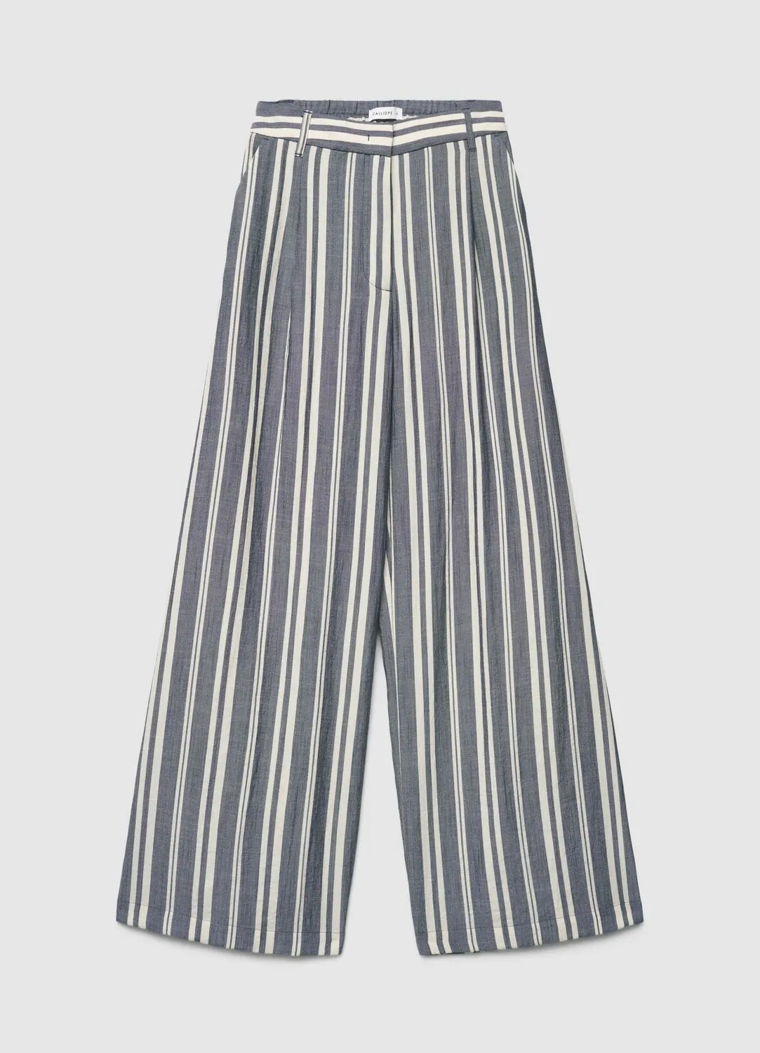 Calliope Pantalon Palazzo Rayé Femme Taille Haute