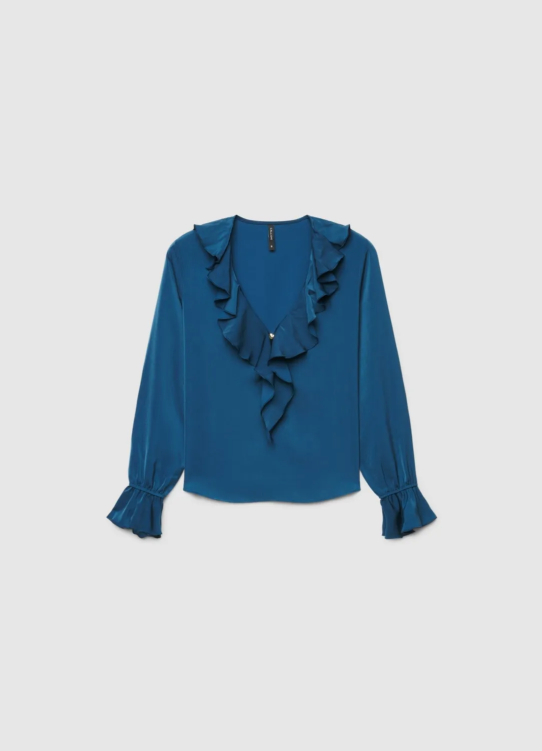 Calliope blouse volants femme satinée col V
