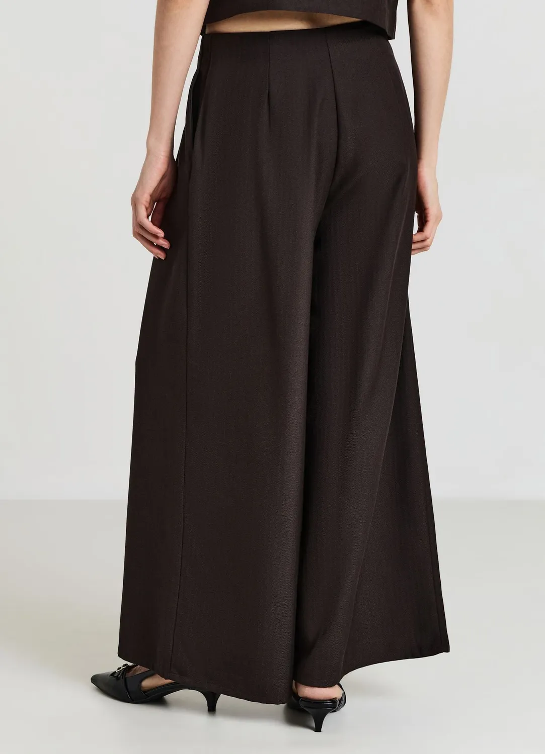 Calliope pantalon crop large chevron femme bureau