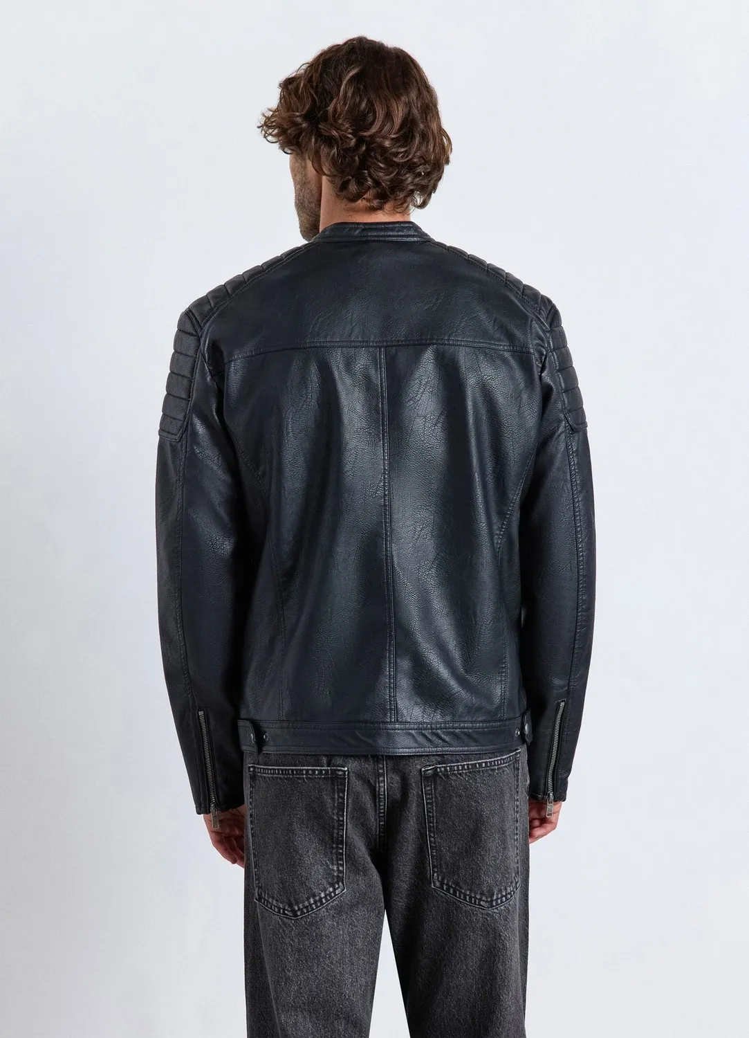 Calliope veste biker homme effet cuir slim