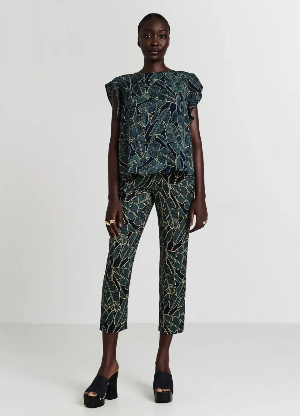 Calliope pantalon femme long à motif régulier