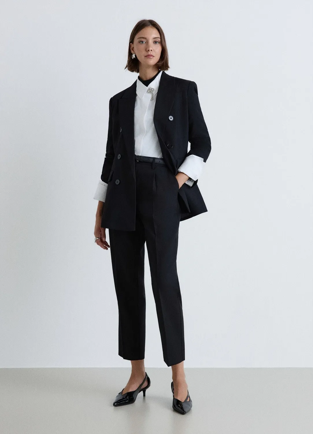 Calliope Pantalon pinces femme droit uni bureau