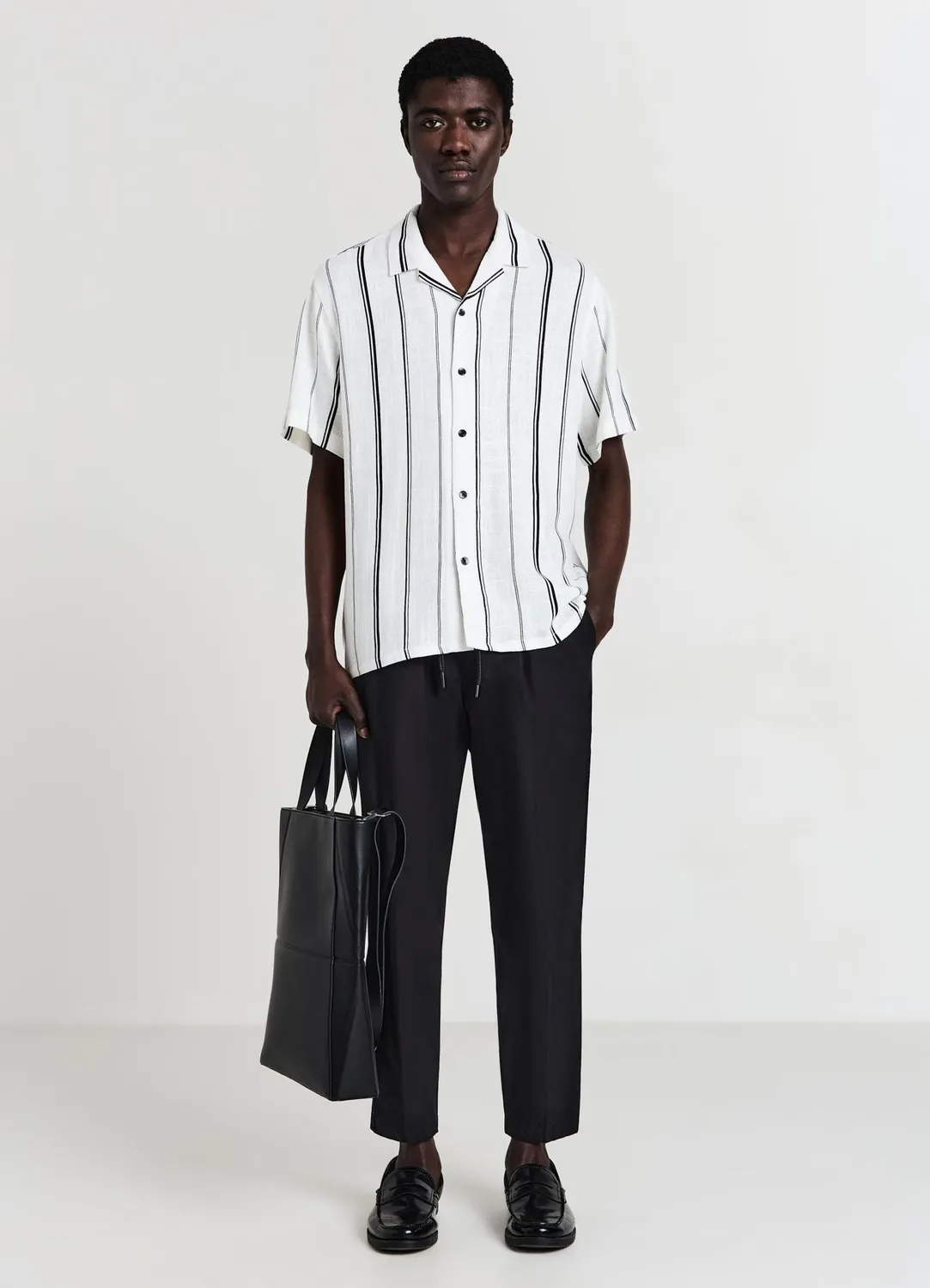 Calliope Chemise rayée homme manches courtes regular