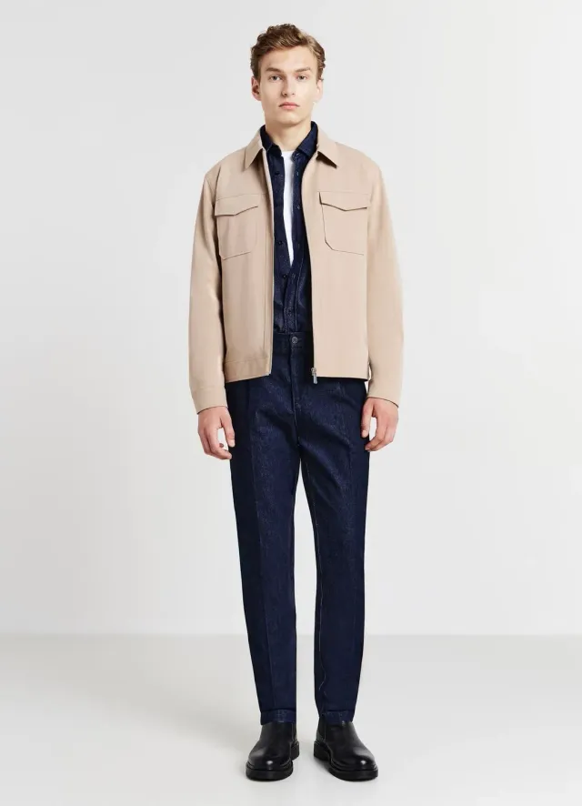 Calliope veste légère zip col classique homme