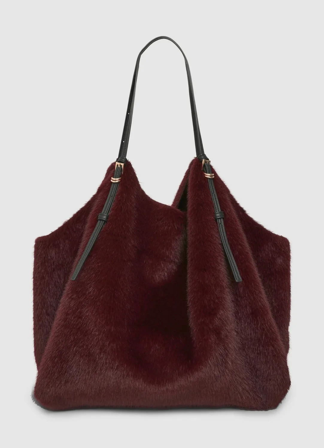 Calliope shopper effet fourrure femme avec pochette