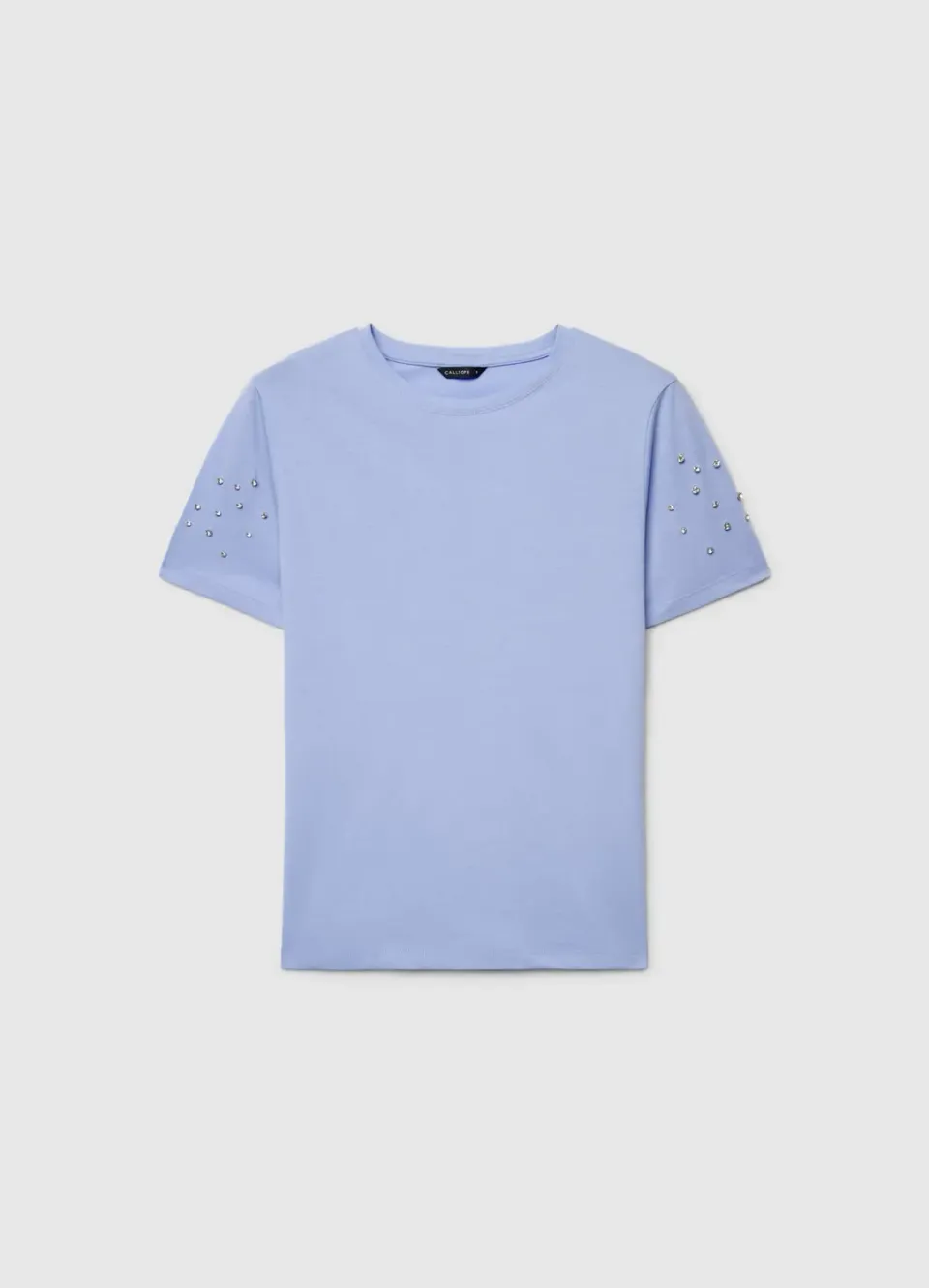Calliope T-shirt manches strass femme uni col rond