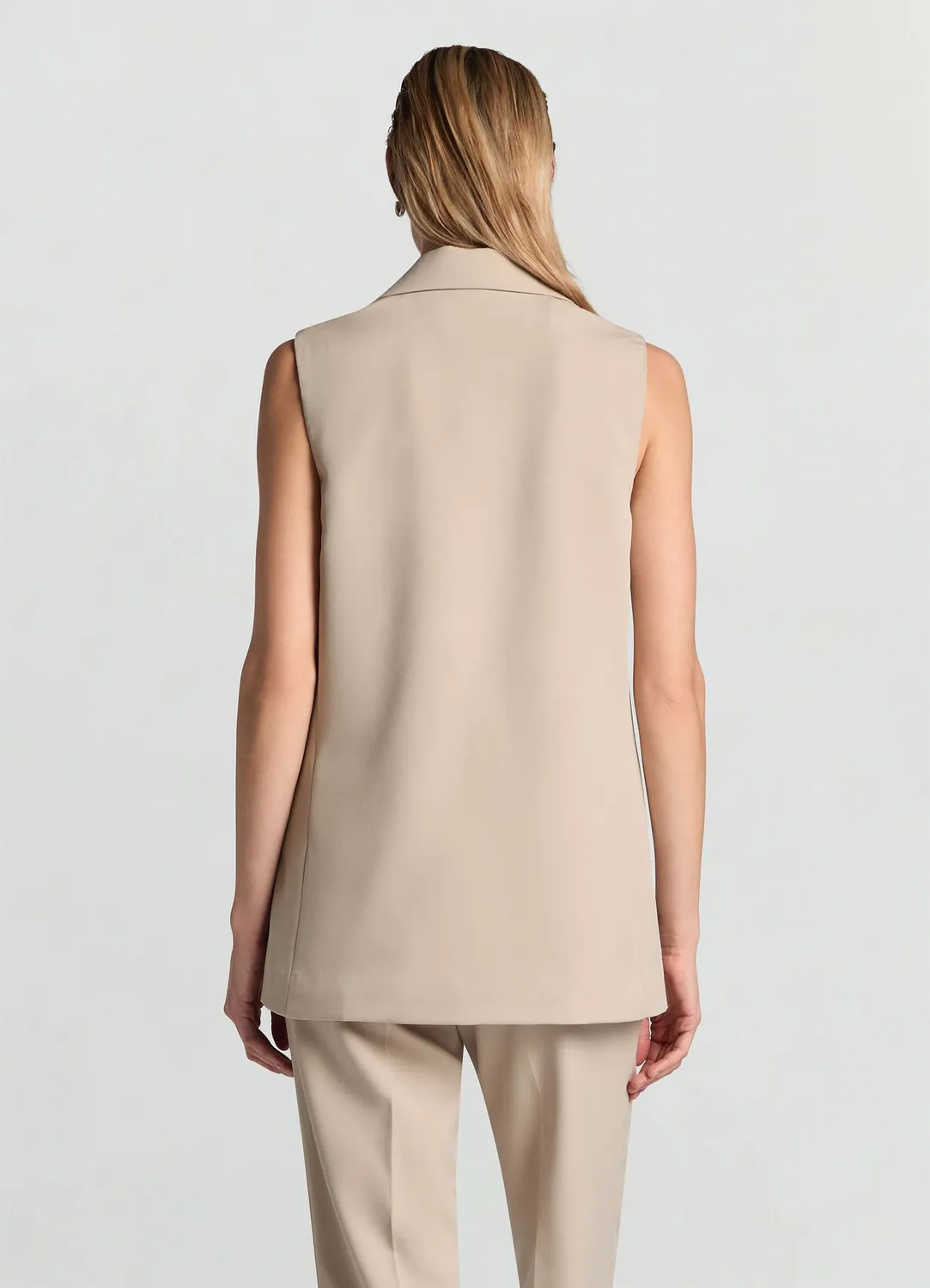 Calliope gilet long femme uni 2 boutons