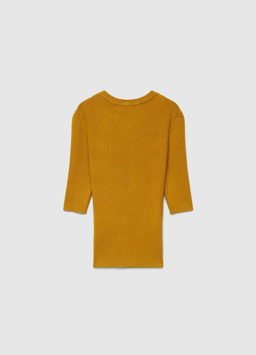 Calliope t-shirt côtelé col tunisien boutons femme