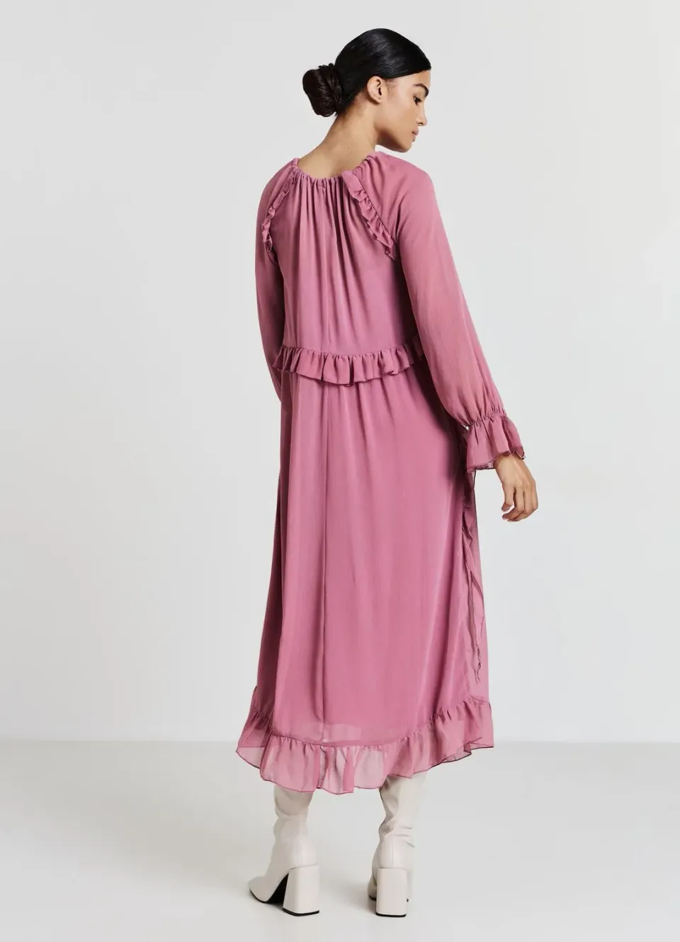 Calliope robe longue volants georgette femme