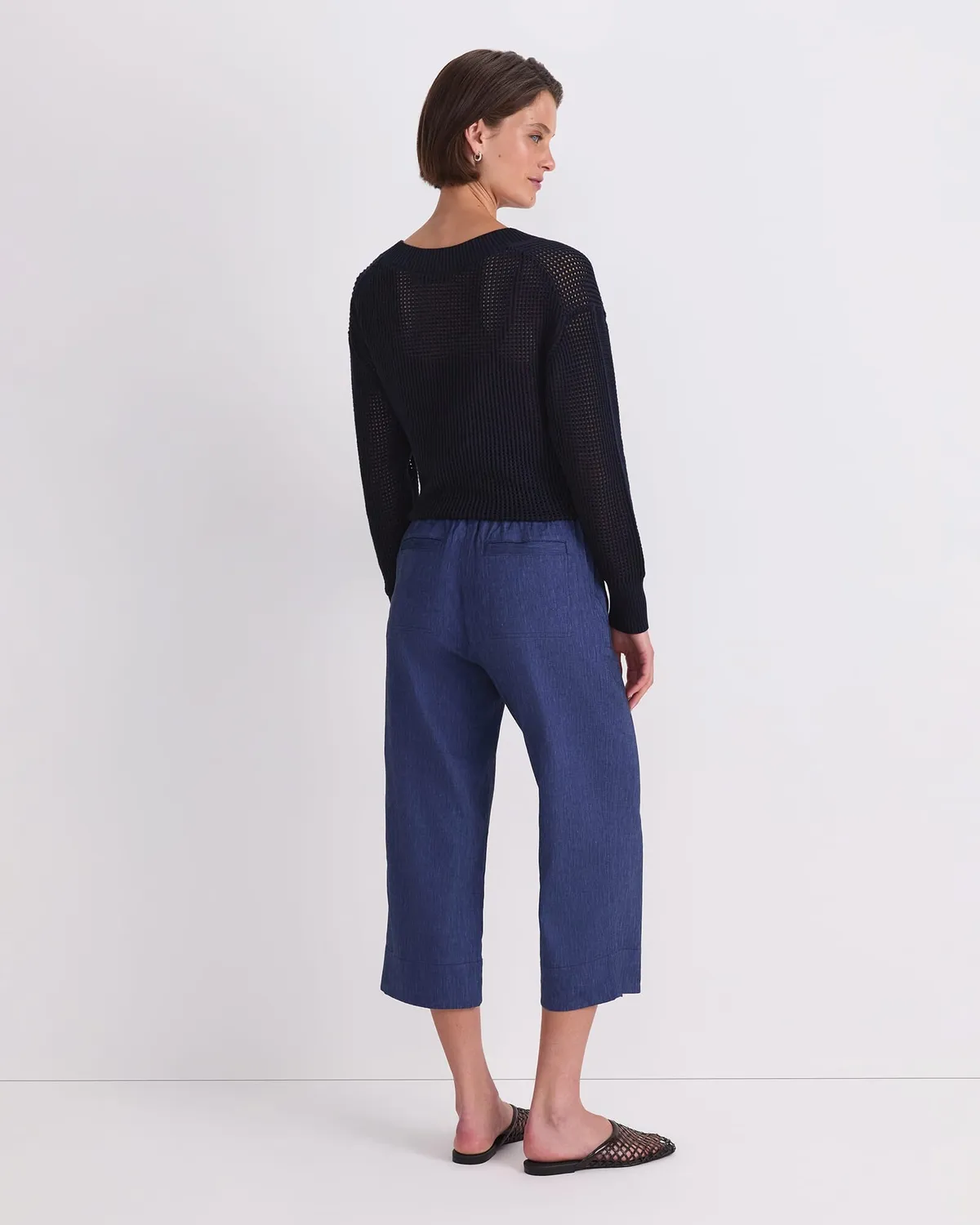 Sportscraft Rosa Crop pantalon lin cropped femme