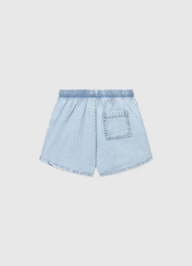 Calliope Coulisse short jean garçon taille élastiquée coton