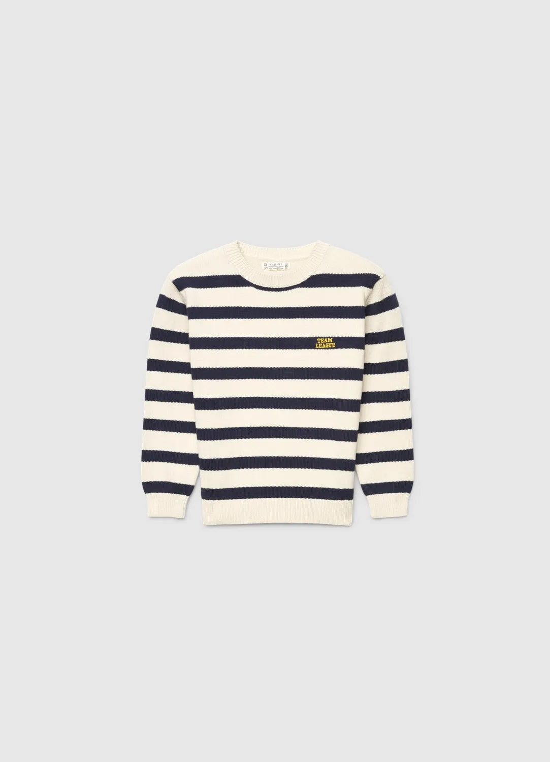 Calliope Rayures Pull Garçon Manches Longues Brodé