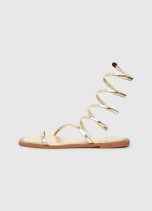 Calliope sandales plates spirale femme bout carré