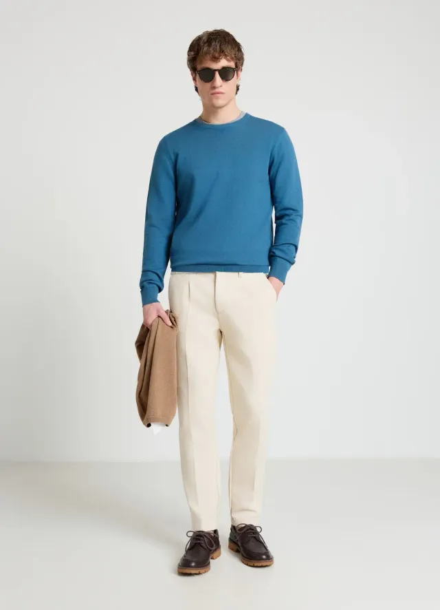 Calliope Pull col rond homme uni manches longues