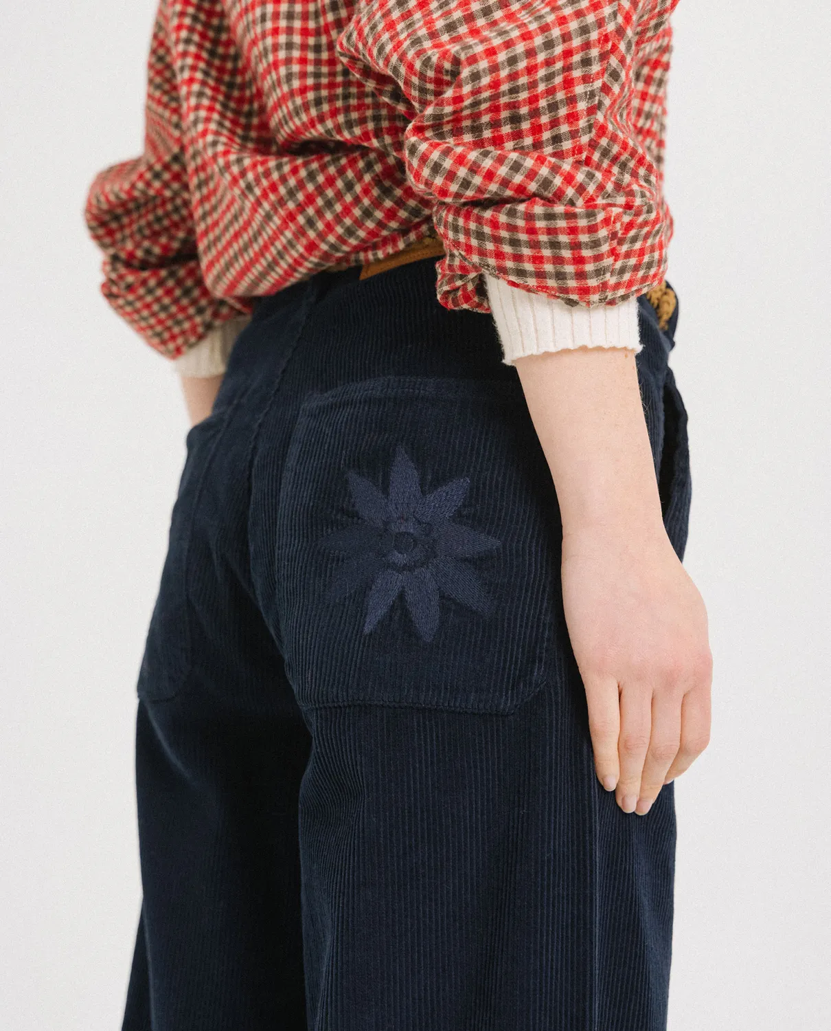 Tinsels Fedel Carbone pantalon velours brodé