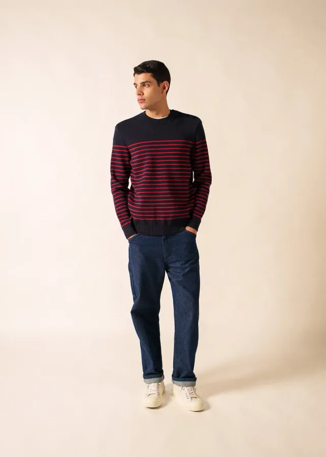 Saint James Binic pull marin navy médoc laine