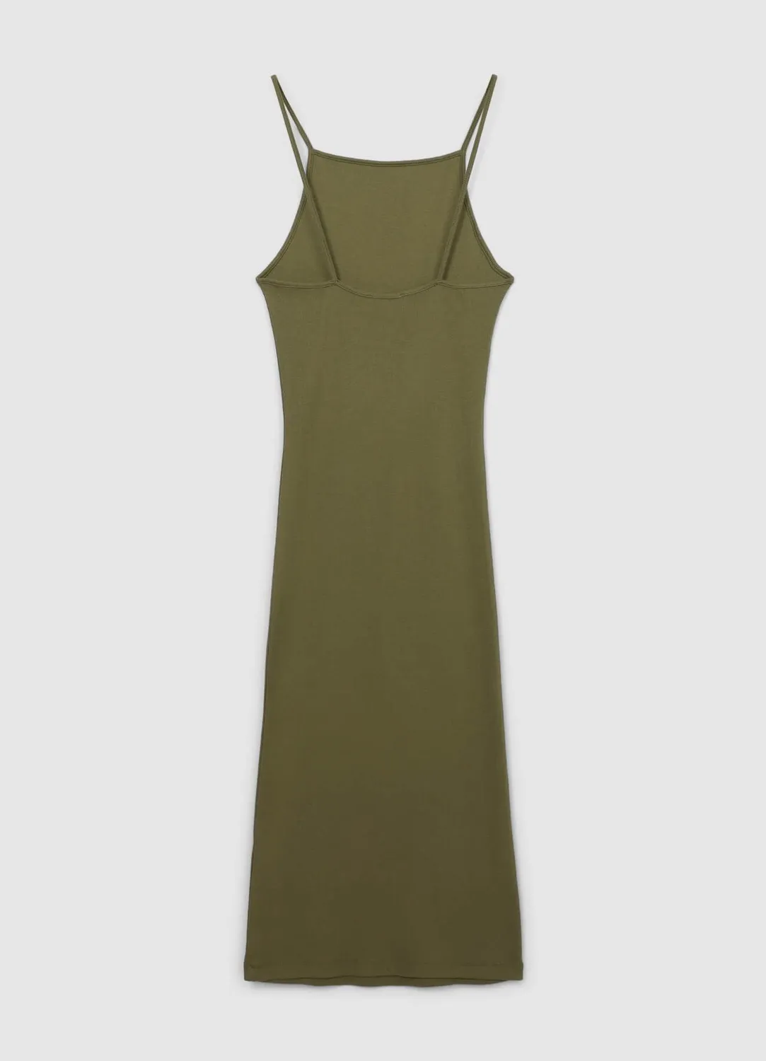 Calliope robe longue côtelée bretelles fines