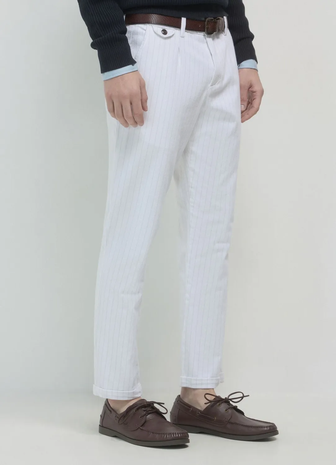 Calliope chino pantalon rayé homme regular