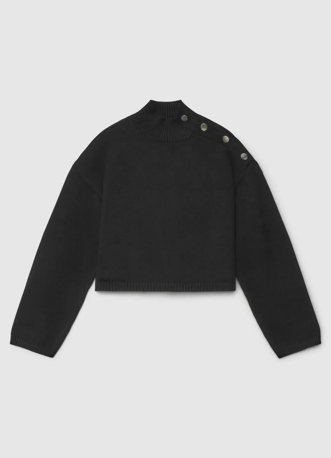 Calliope pull maille femme col montant boutons épaule