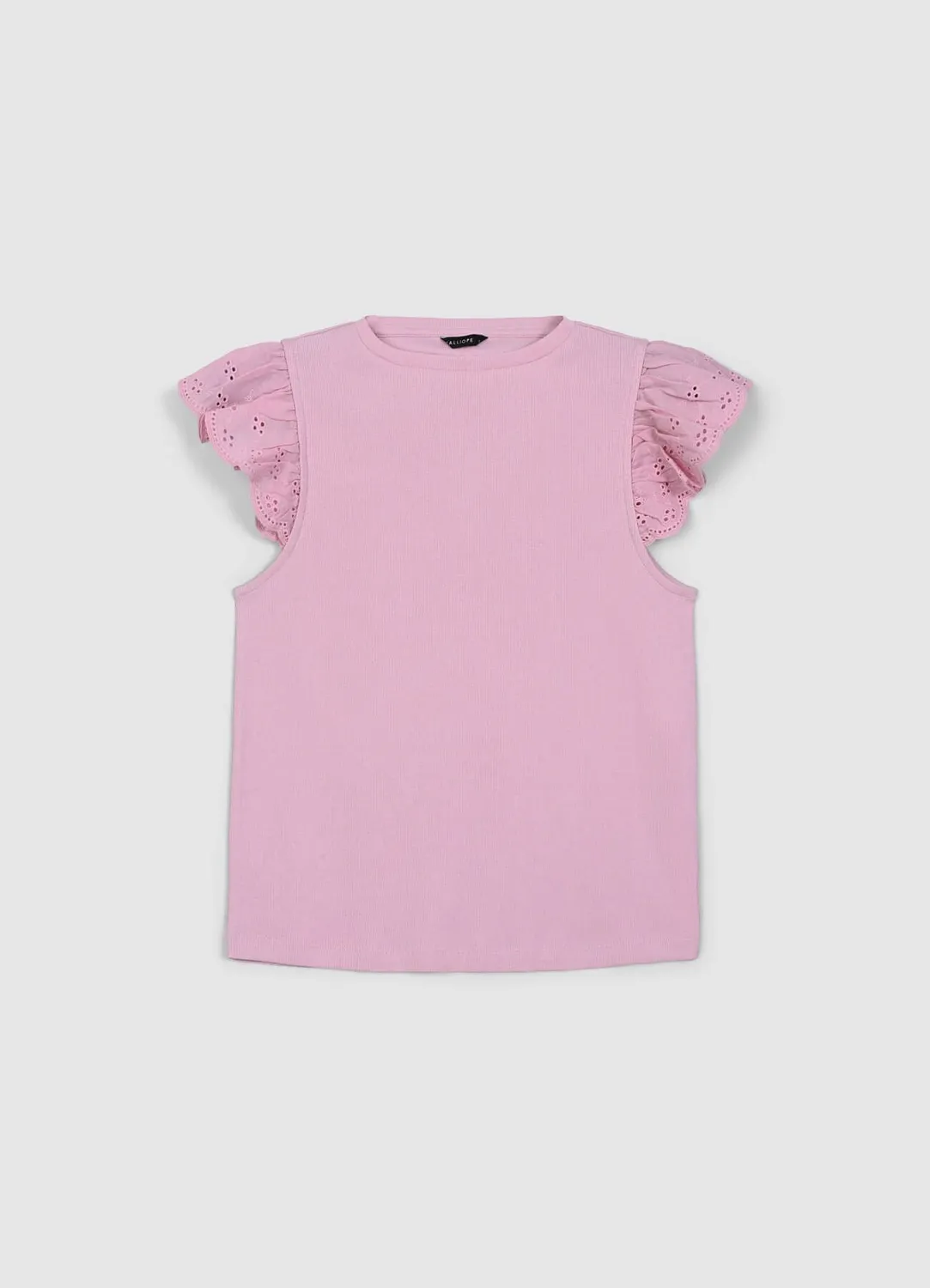 Calliope t-shirt côtelé femme volants coton