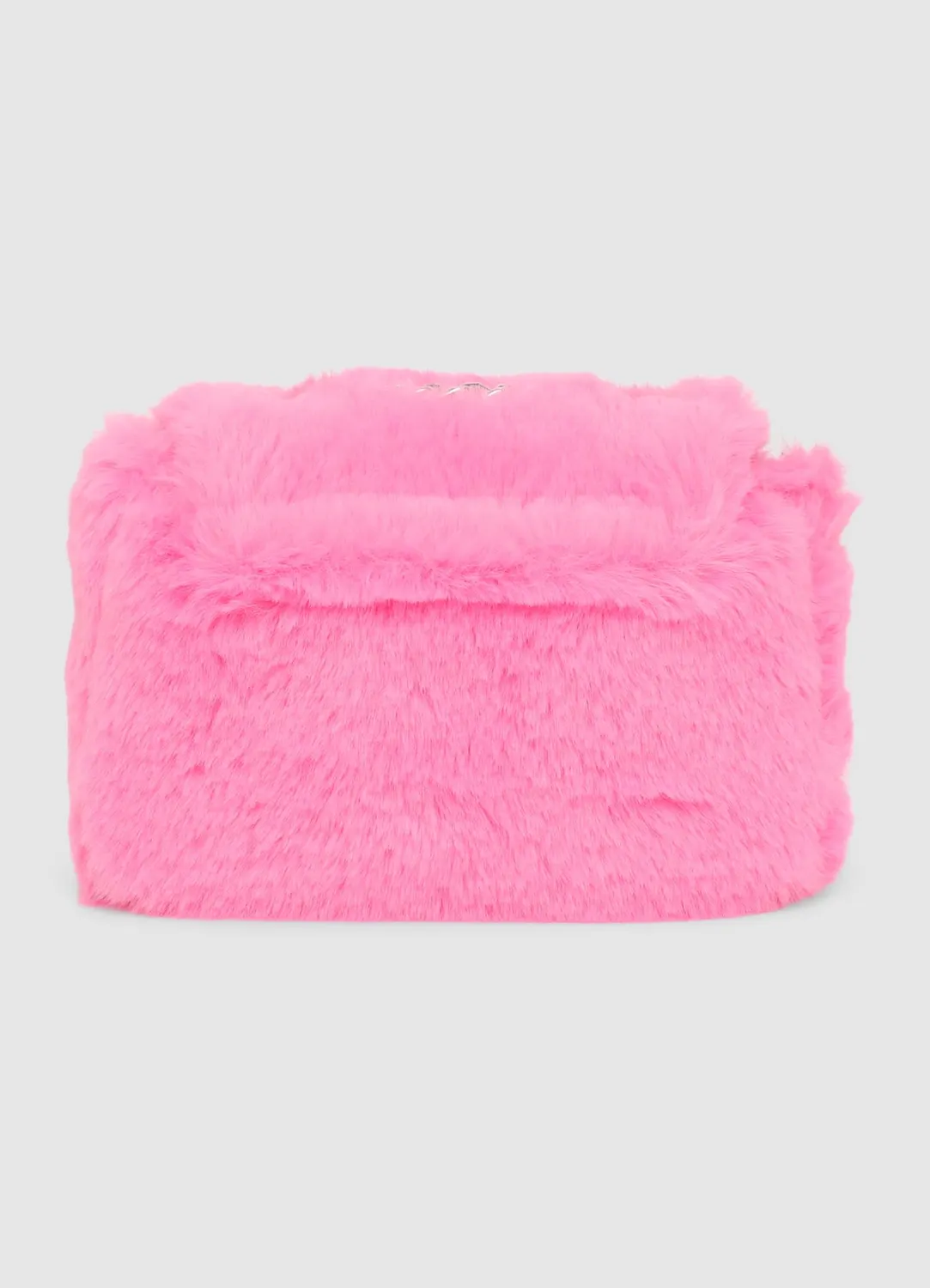 Calliope mini sac fille effet fourrure chaîne argenté