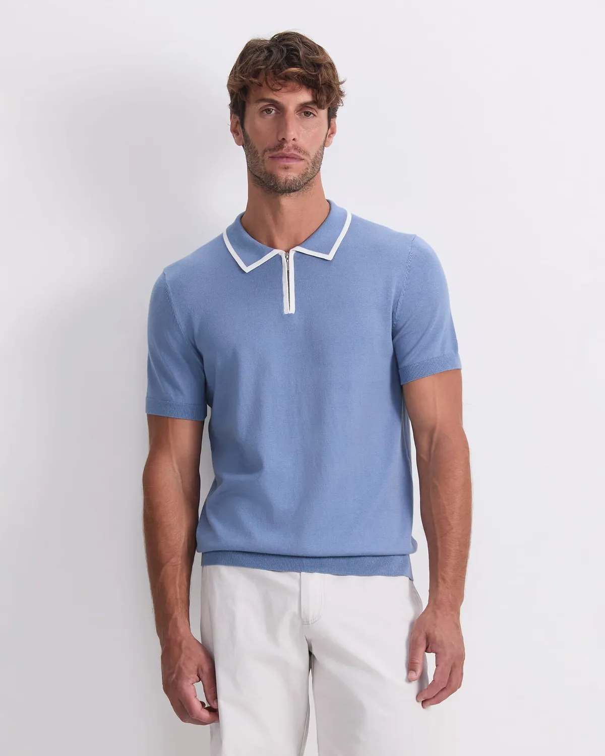 SportsCraft Brookes Quarter Zip polo maille homme coton