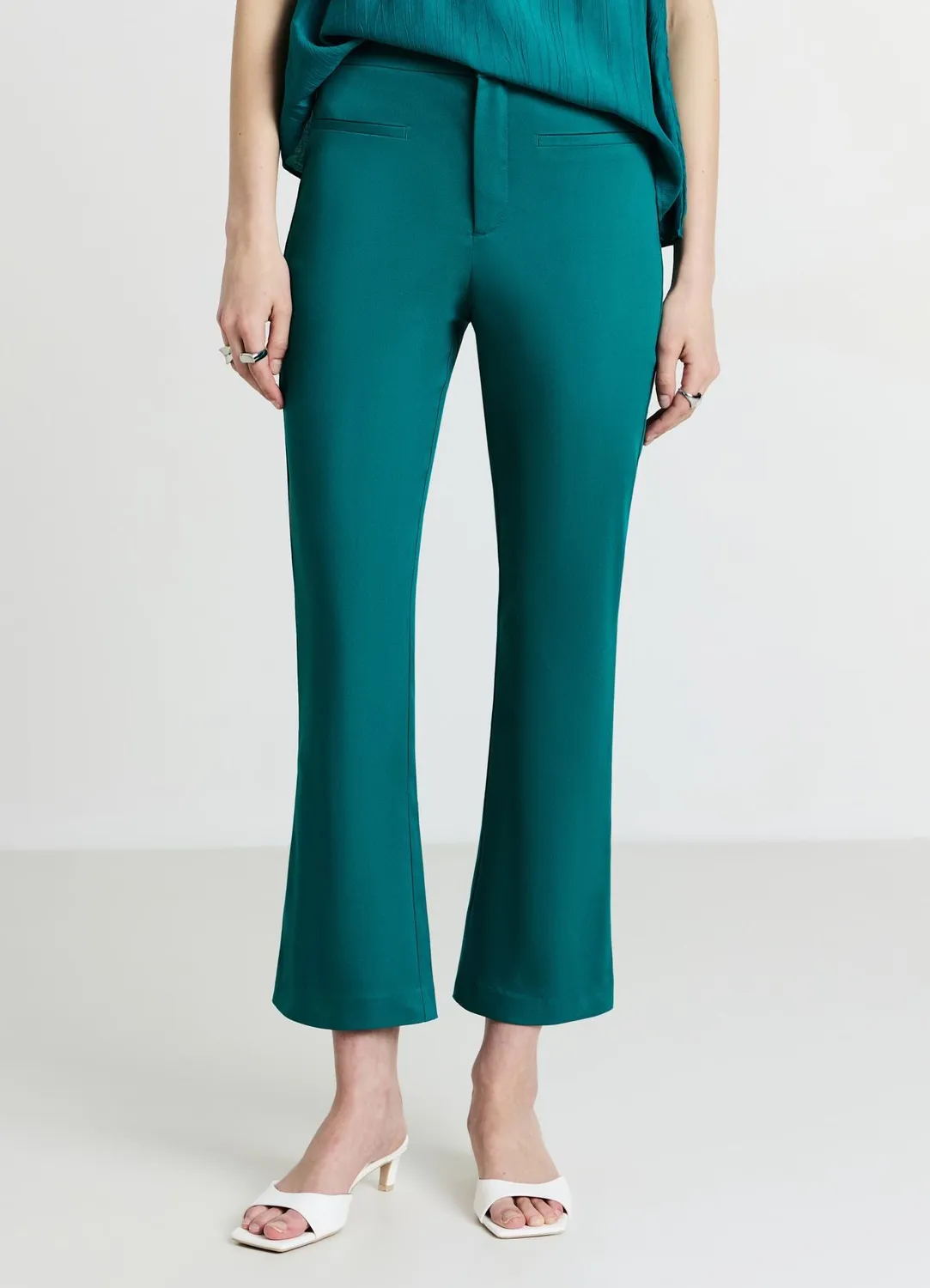 Calliope pantalon cropped flare femme coton