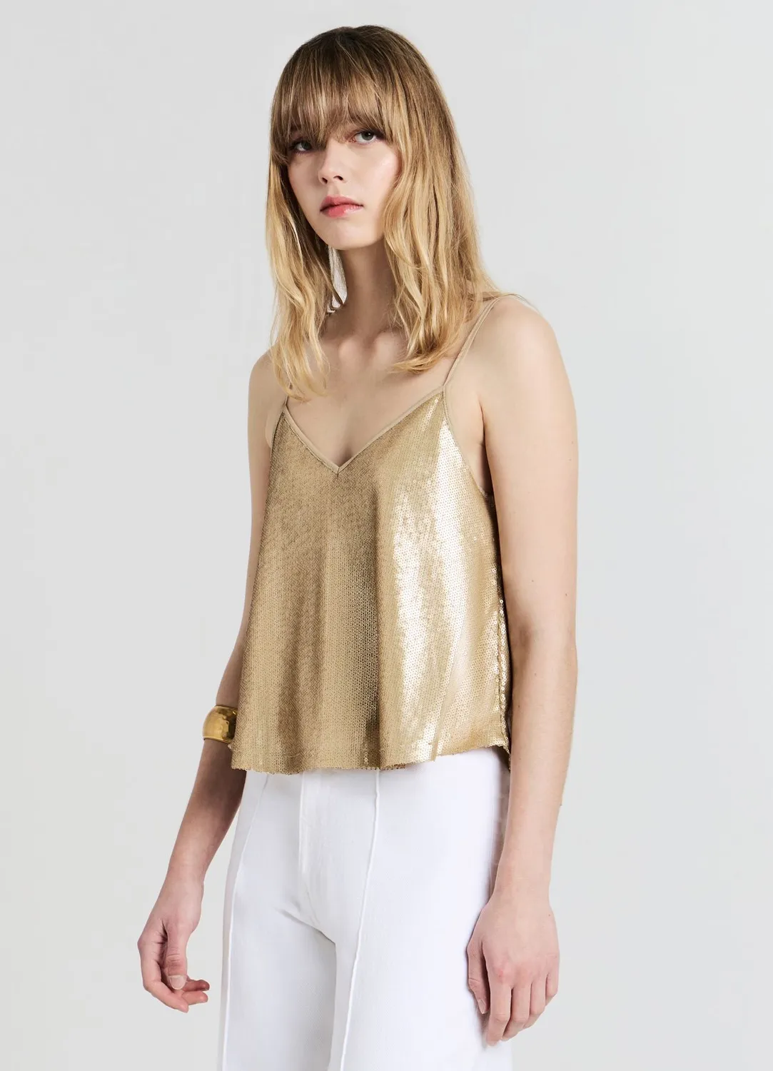 Calliope Atelier Top Évasé Paillettes Top Femme