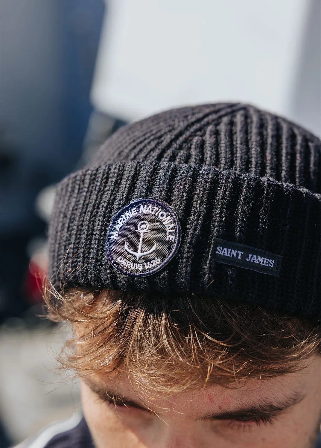 Saint James Pourquoi pas bonnet marine laine