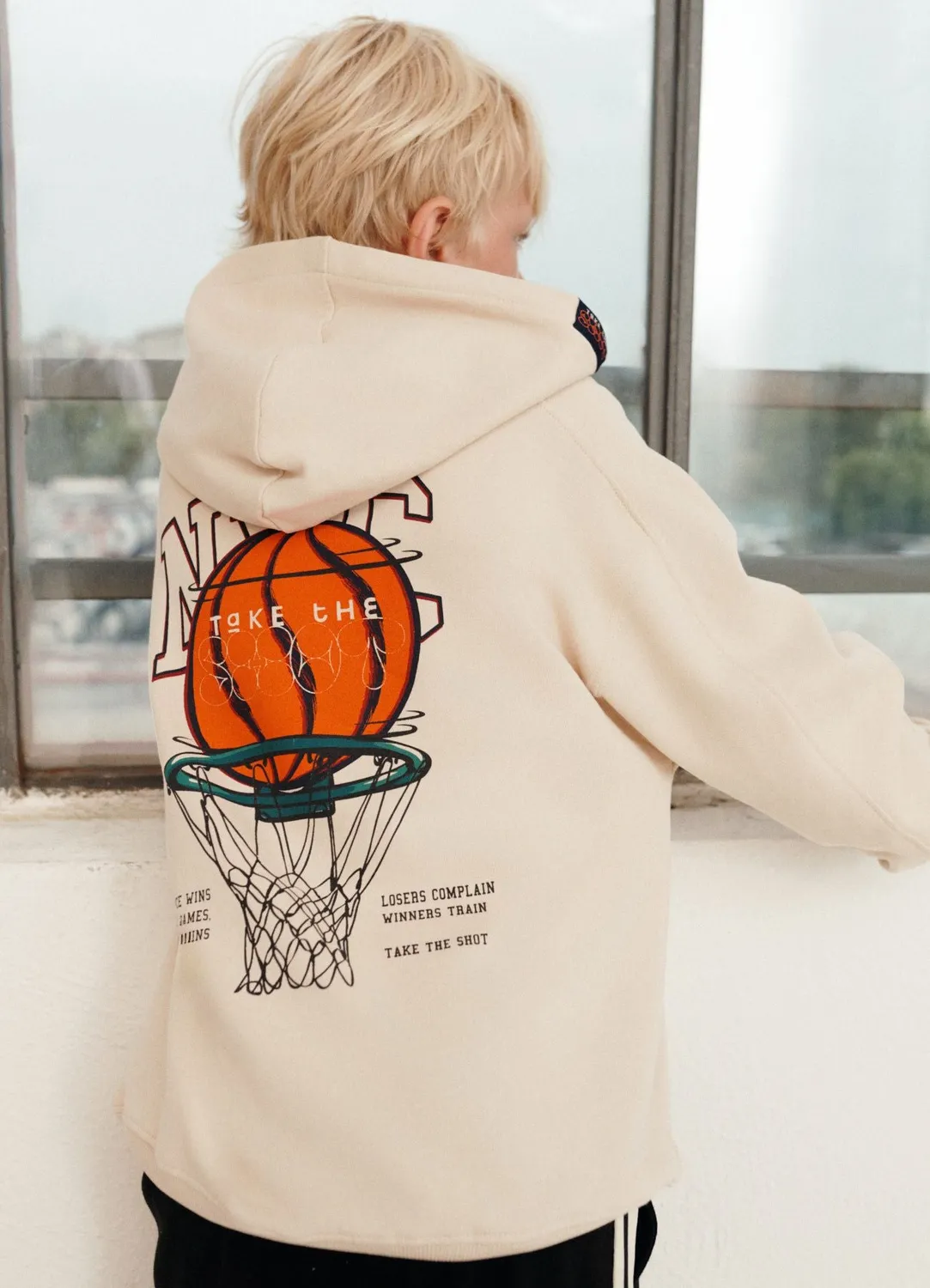 Calliope sweat capuche basket garçon over
