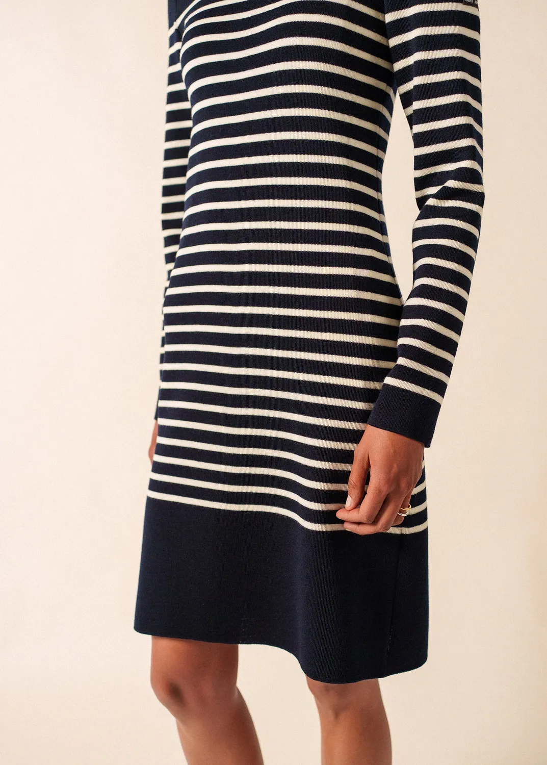 Saint James Grande Marée robe laine navy écume