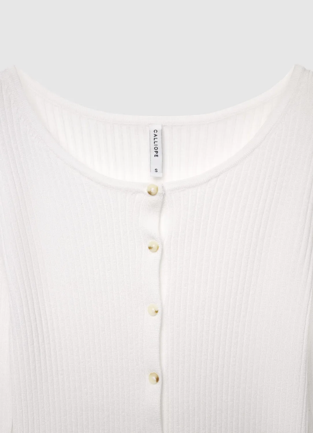 Calliope cardigan femme côtelé boutons col rond
