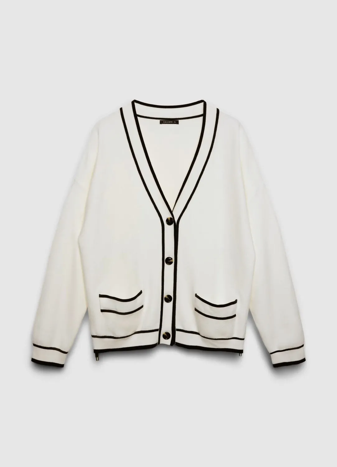 Calliope cardigan col V boutonné contrasté
