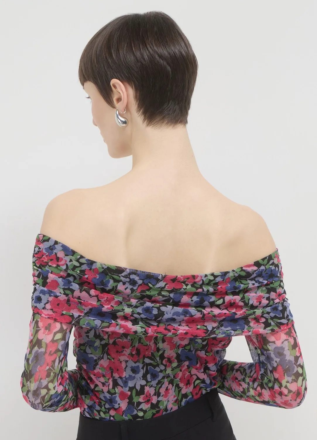 Calliope body tulle fleuri épaules dénudées femme