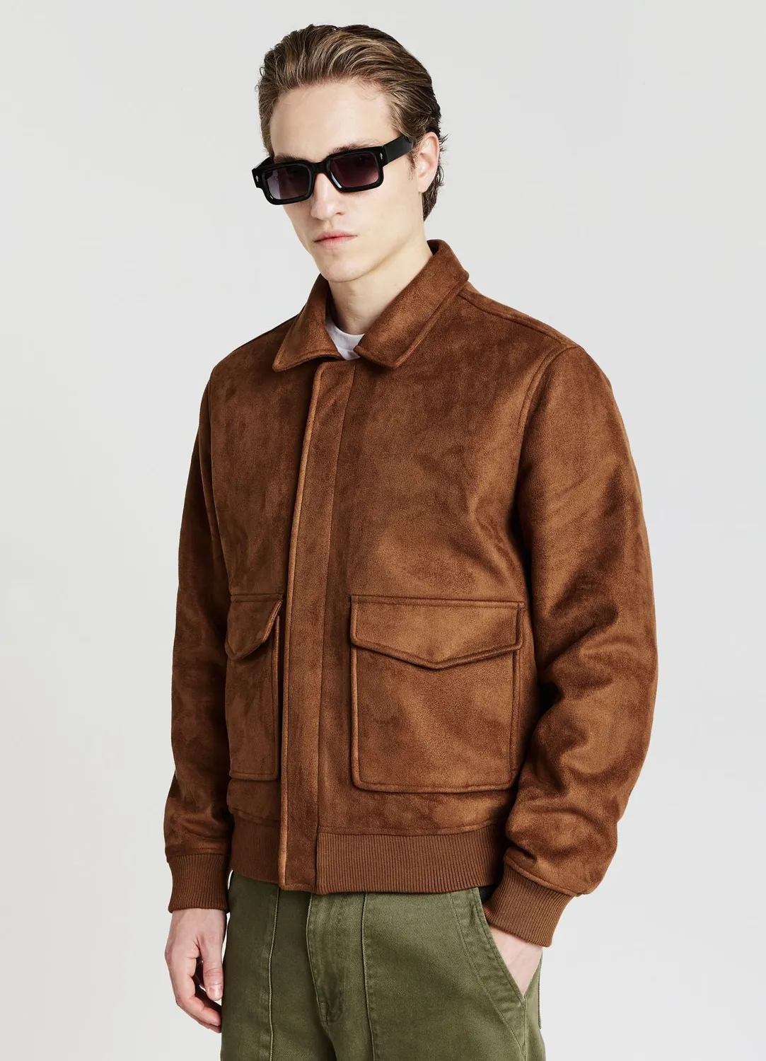 Calliope blouson homme suédine zip poches à rabat