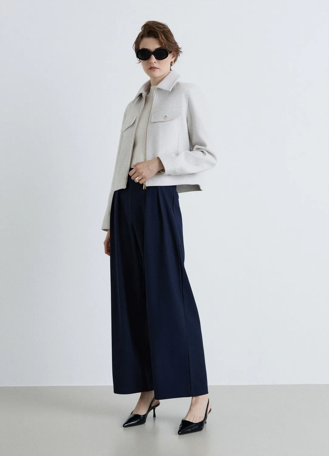 Calliope Giacca corta veste courte zip femme unie