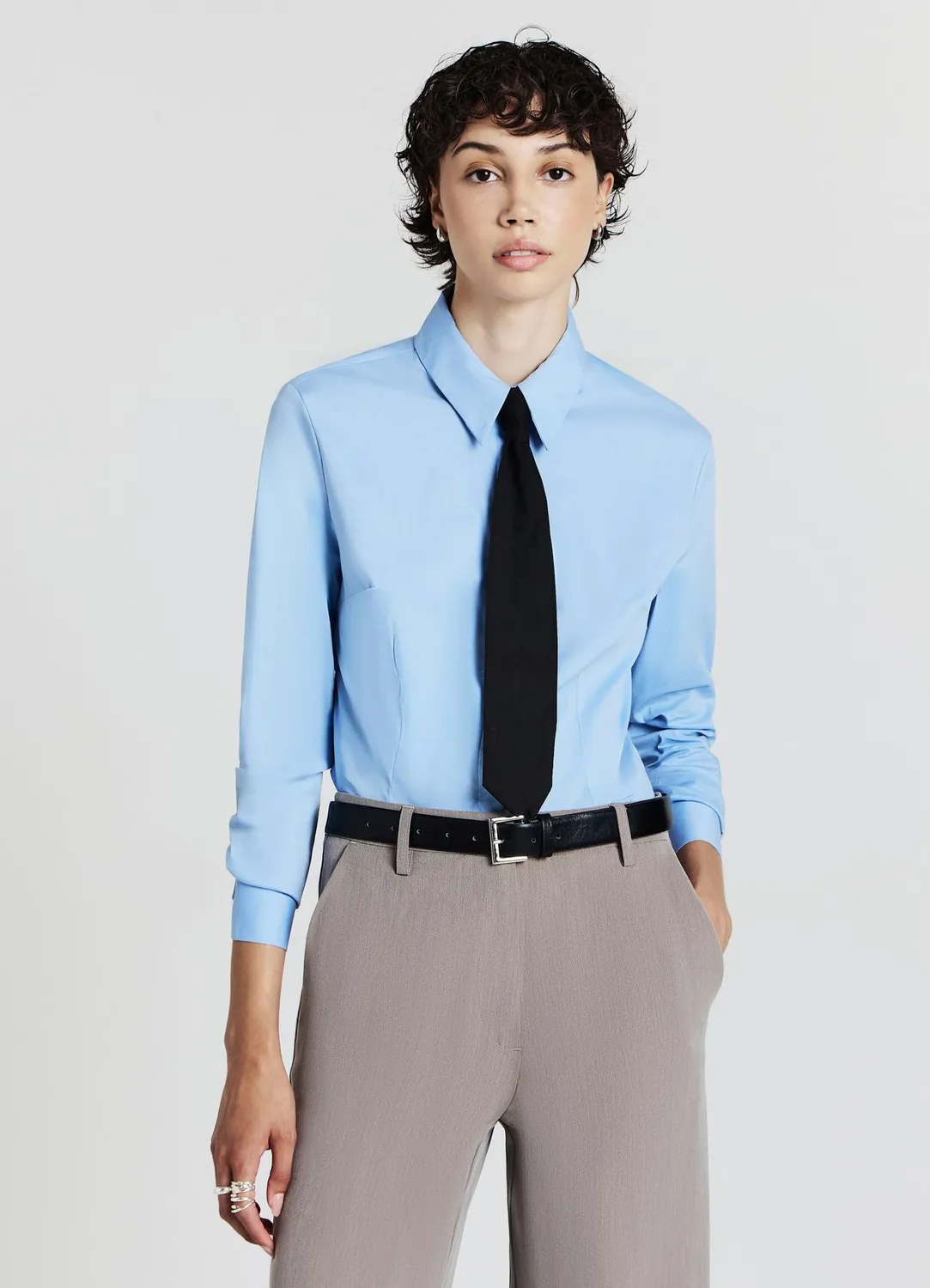 Calliope chemise slim lavallière femme coton