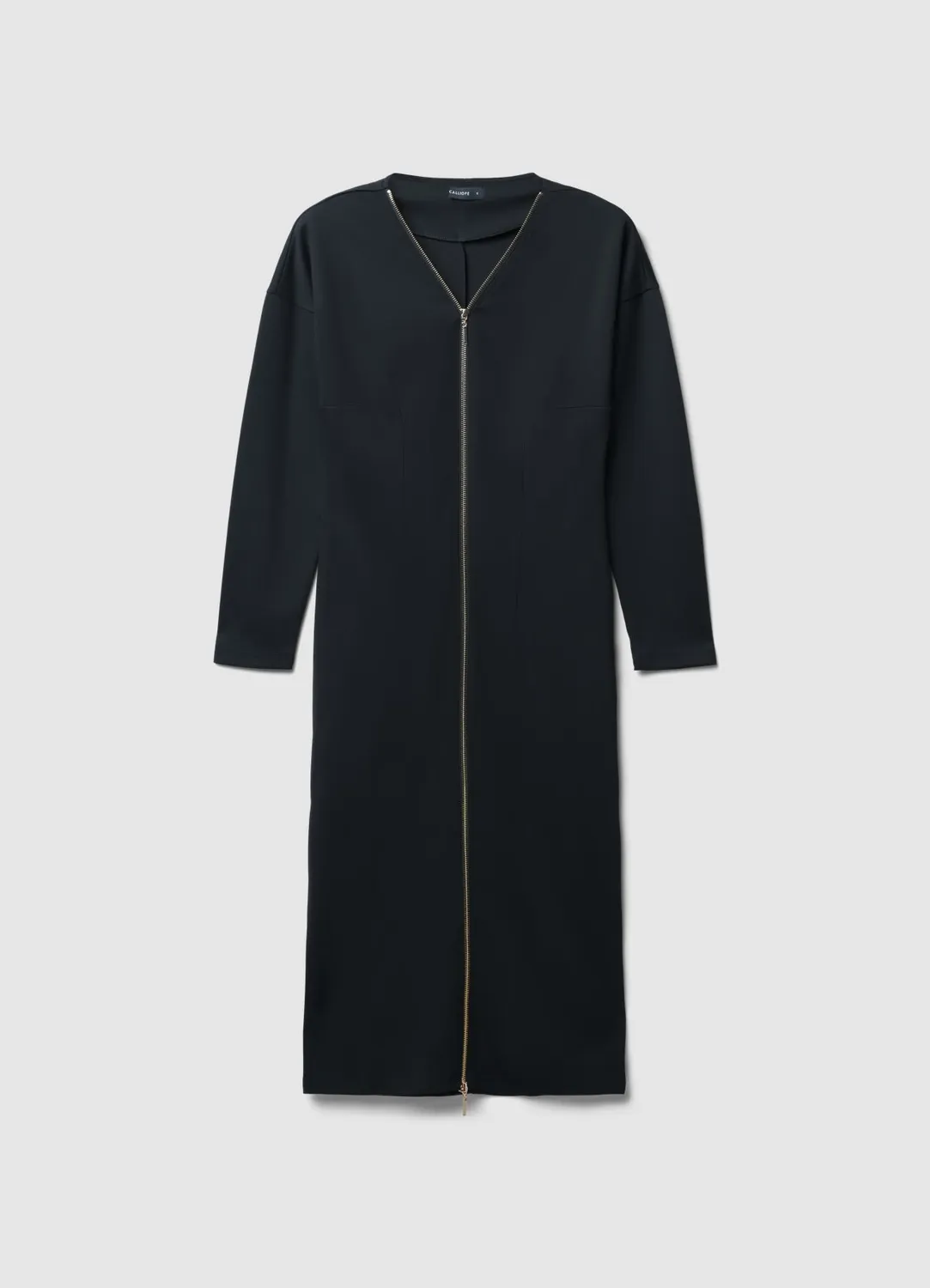Calliope robe longue zip doré femme unie