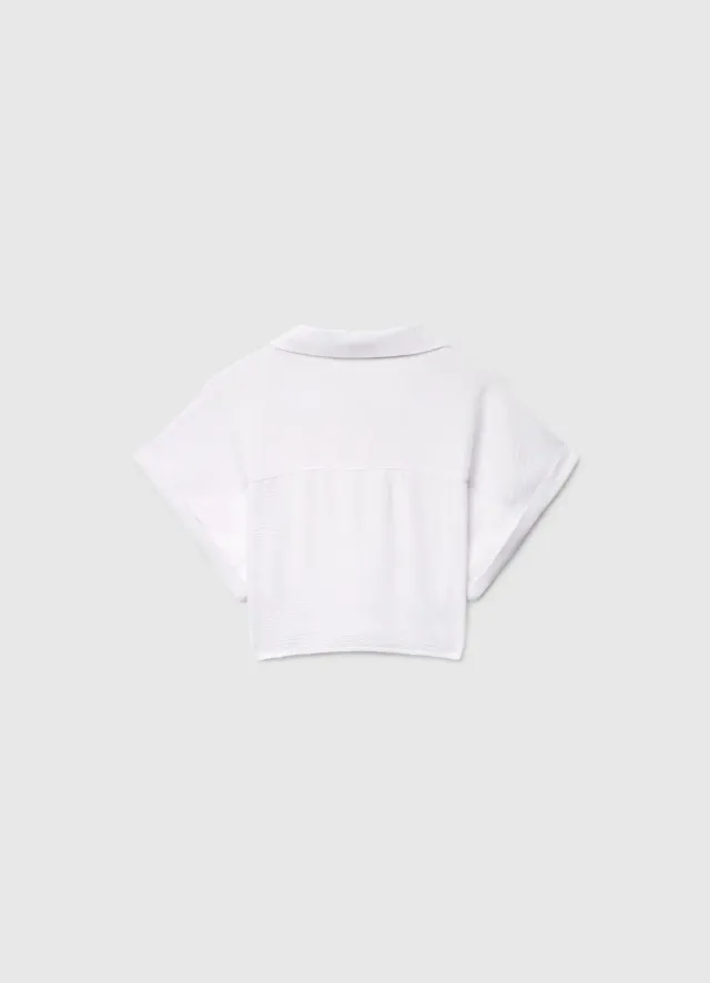 Calliope chemise nouée fille manches courtes unie