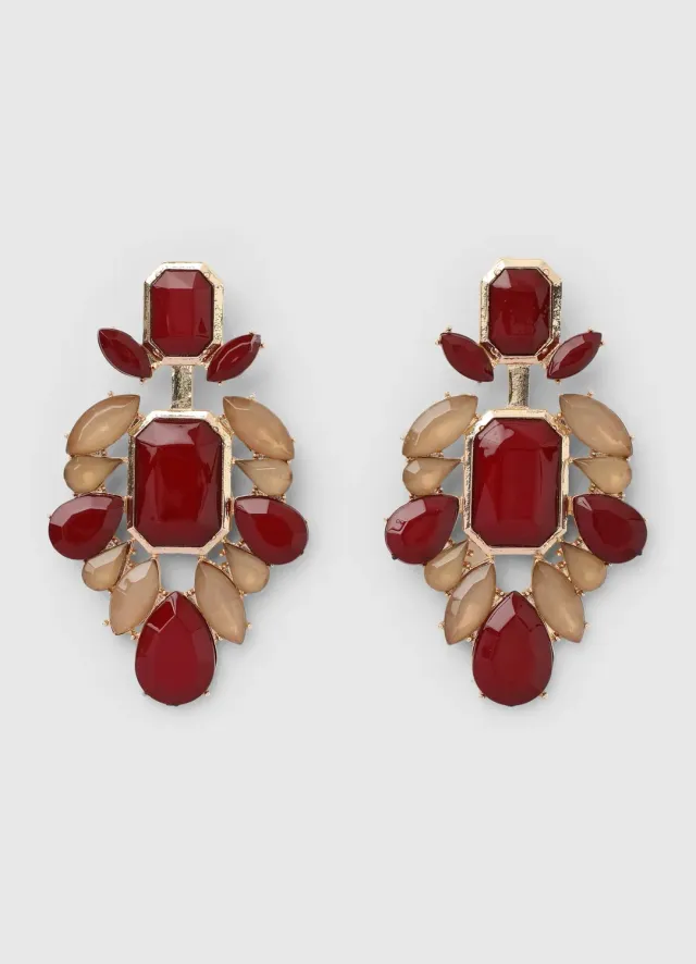 Calliope boucles d'oreilles cascade femme pierres dorées