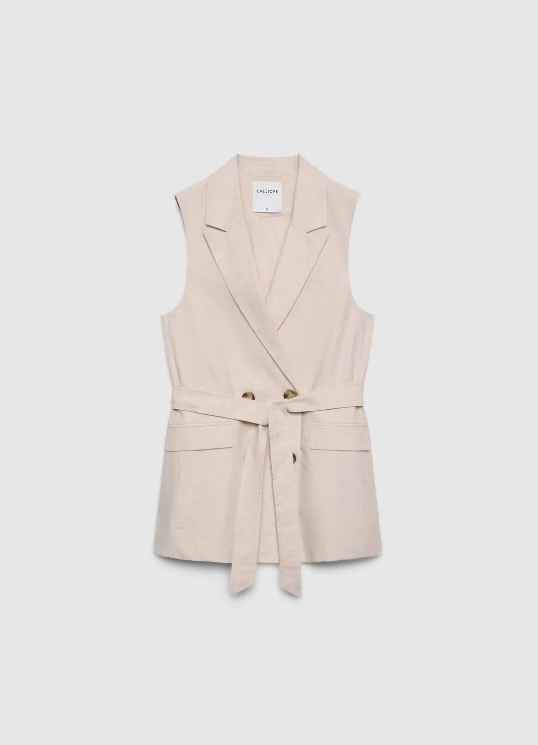 Calliope gilet tailleur femme double boutonnage ceinture