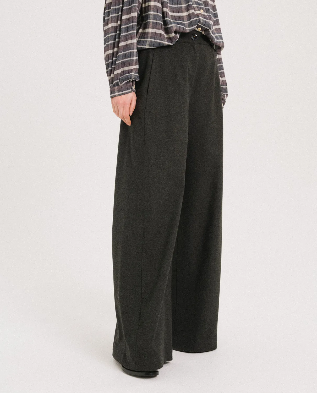 Tinsels Ejaz pantalon flanelle anthracite