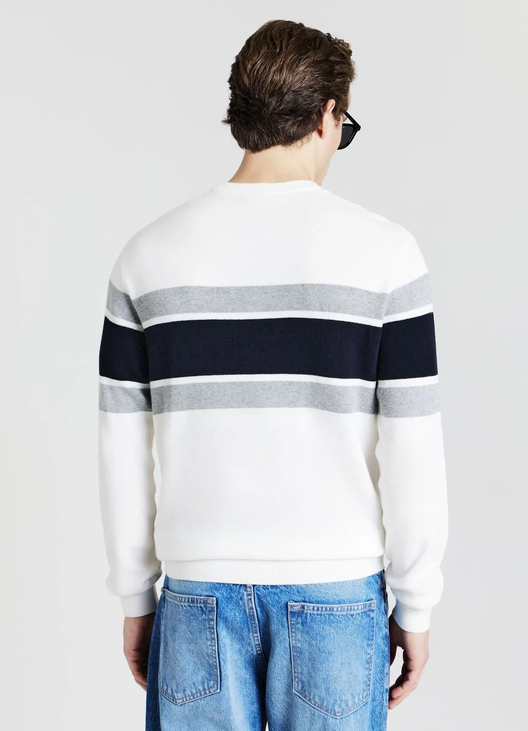 Calliope pull col rond à rayures homme taille L