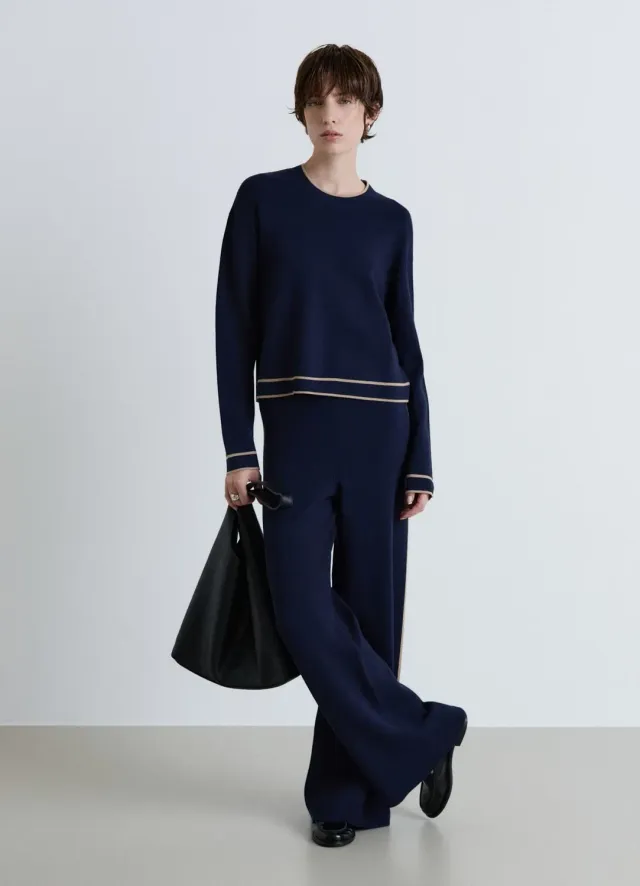 Calliope pull col rond profils contraste femme