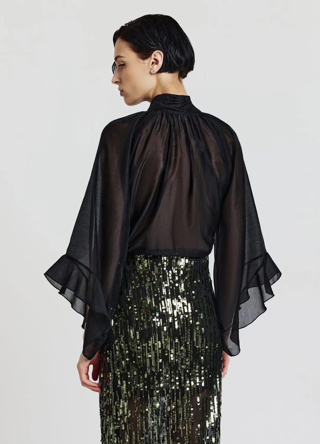 Calliope Blouse volants col lavallière femme ample