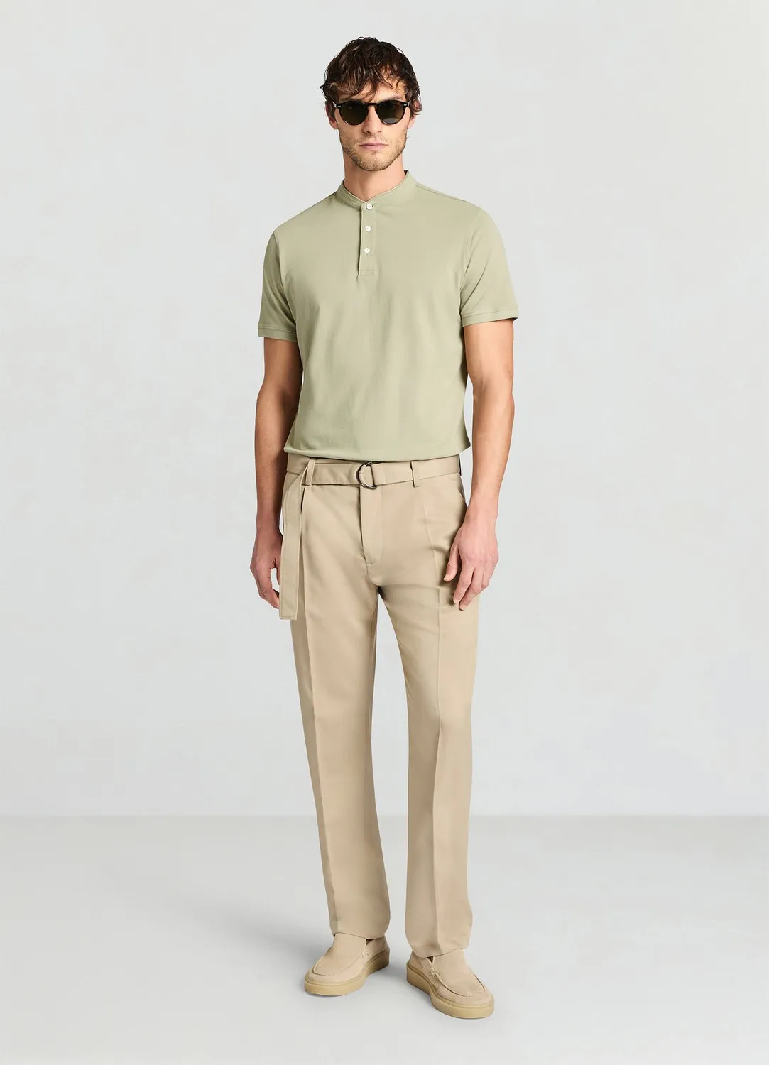Calliope polo col coréen homme 3 boutons uni